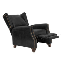 Opa Black Leather Recliner Chair-Dovetailed & Doublestitched